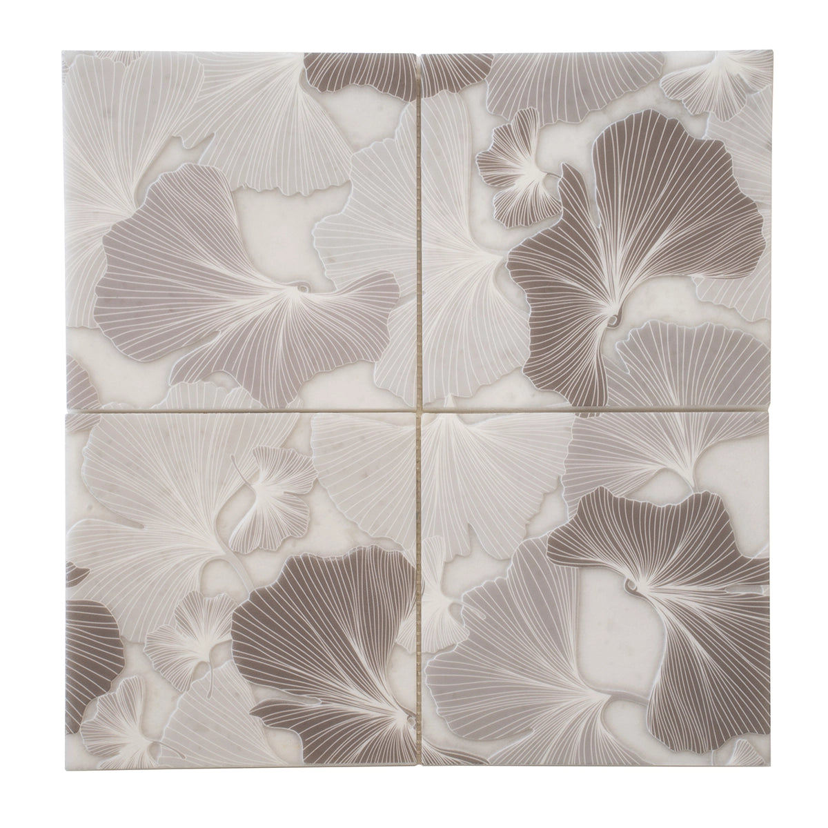 Bluma Gingko Taupe Etched Marble Mosaic | Tile Club