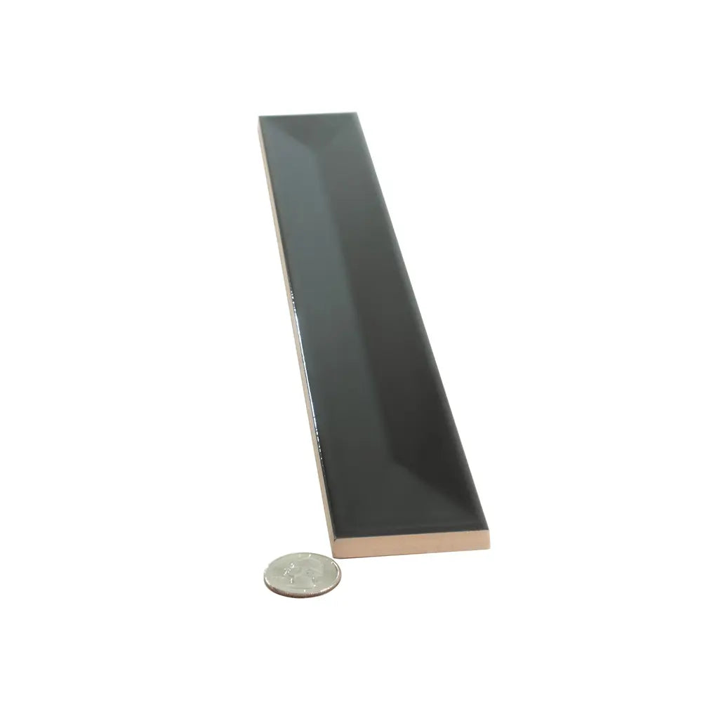 Viva Peak Black 2x16 Ceramic Subway Tile | Tile Club