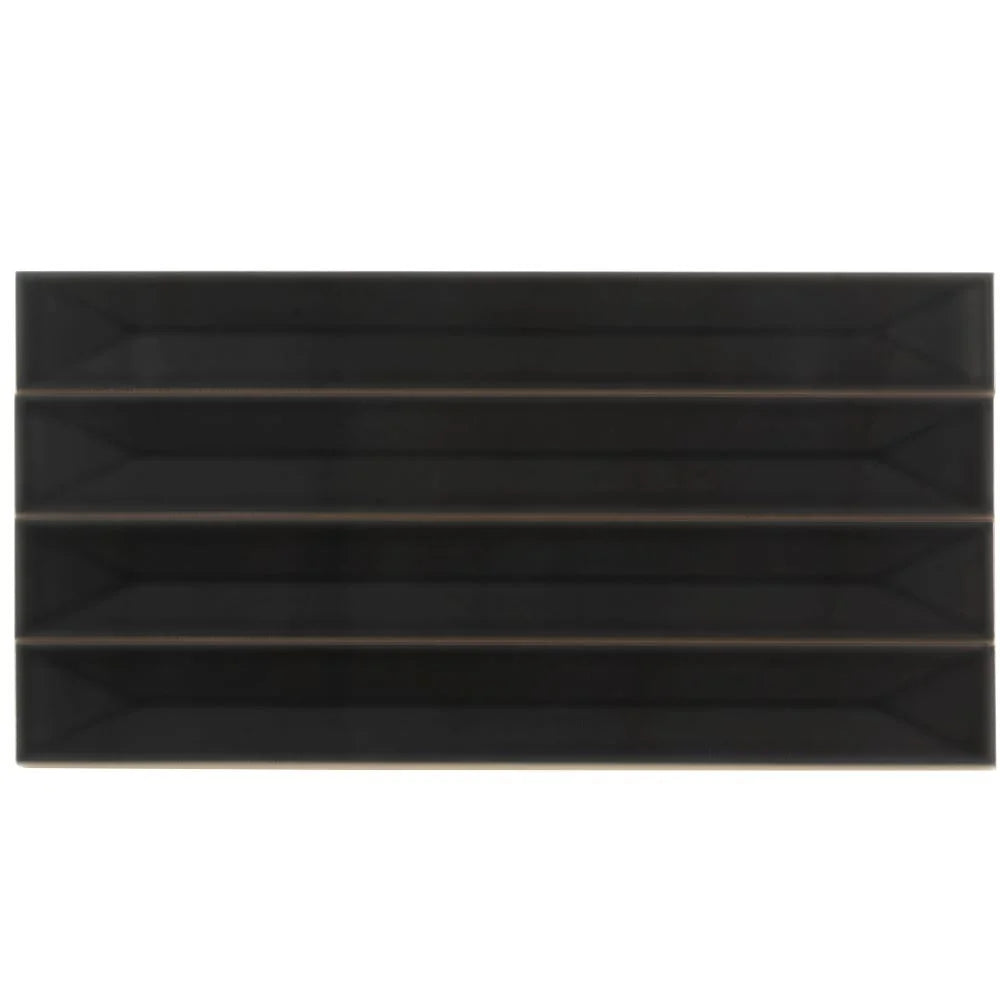 Viva Peak Black 2x16 Ceramic Subway Tile | Tile Club