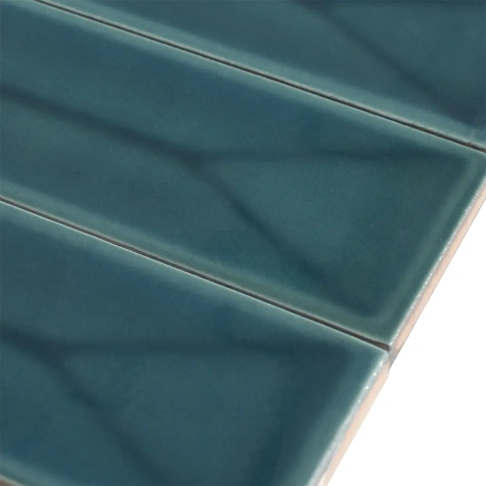 Viva Peak Teal 2x16 Ceramic Subway Tile | Tile Club