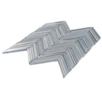 Fabrique Blue Grey Chevron Glass Mosaic Tile | Tile Club