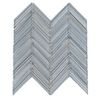 Fabrique Blue Grey Chevron Glass Mosaic Tile | Tile Club
