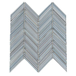 Fabrique Blue Grey Chevron Glass Mosaic Tile
