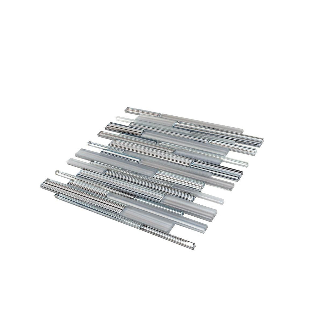 Fabrique Blue Grey Linear Glass Mosaic Tile | Tile Club