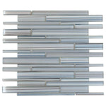 Fabrique Blue Grey Linear Glass Mosaic Tile Sample