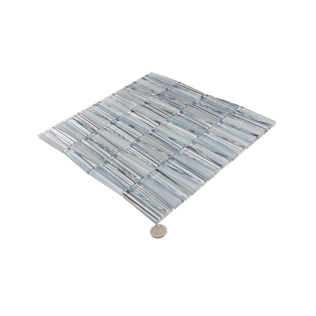 Fabrique Blue Grey Triangle Glass Mosaic Tile | Tile Club