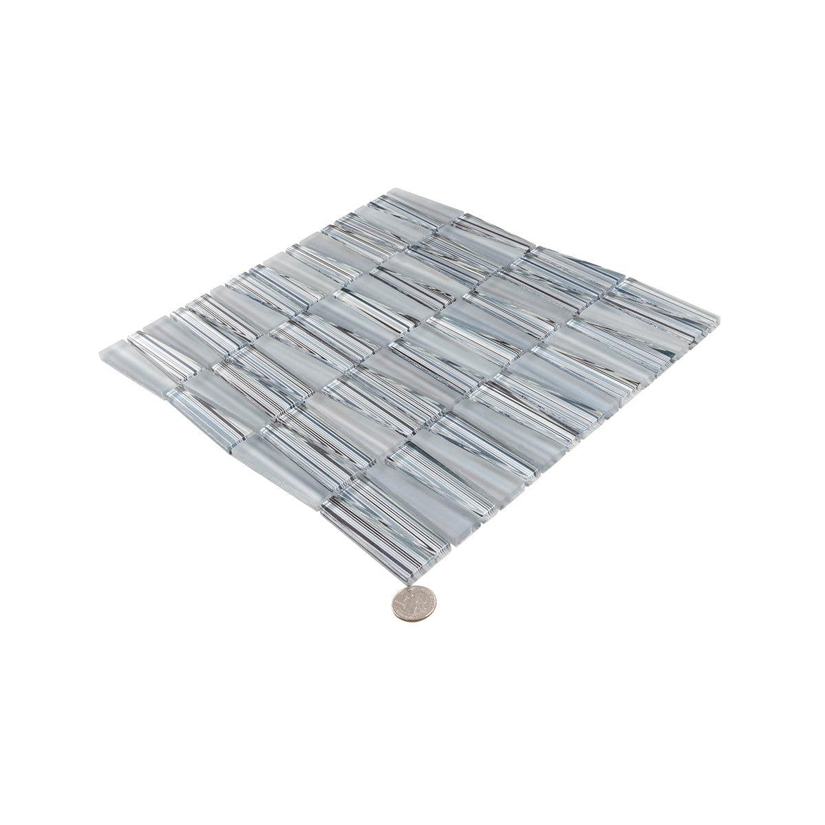 Fabrique Blue Grey Triangle Glass Mosaic Tile | Tile Club