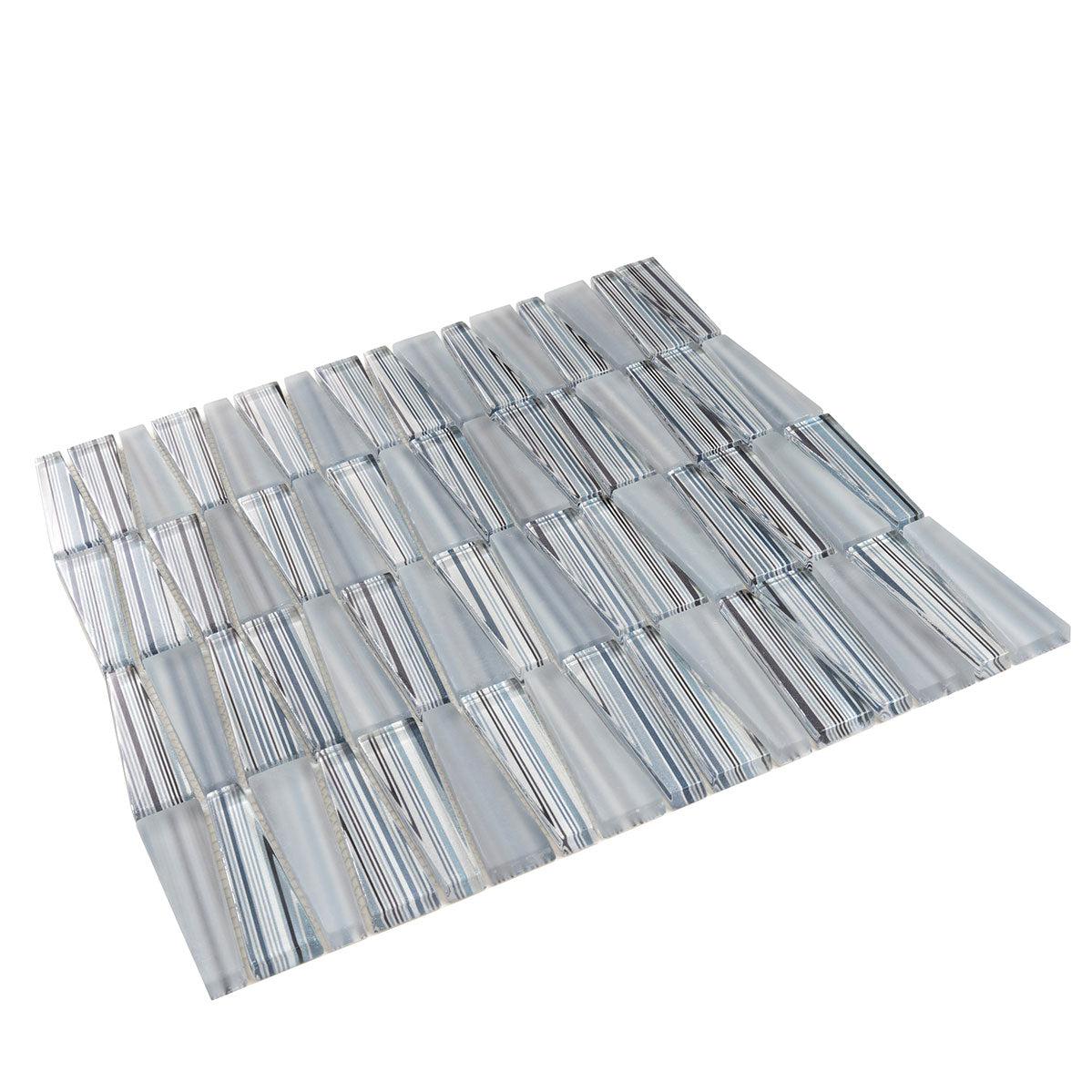 Fabrique Blue Grey Triangle Glass Mosaic Tile