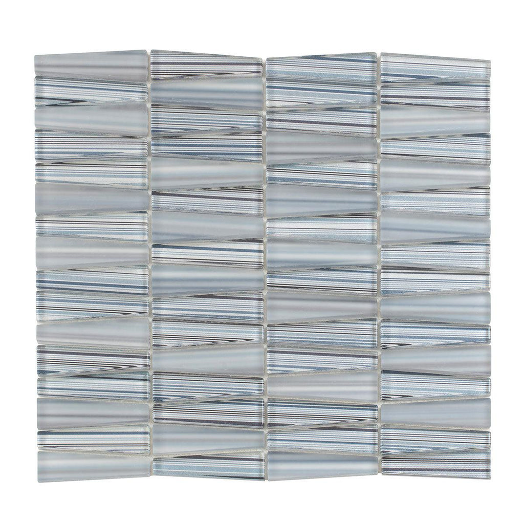 Fabrique Blue Grey Triangle Glass Mosaic Tile | Tile Club