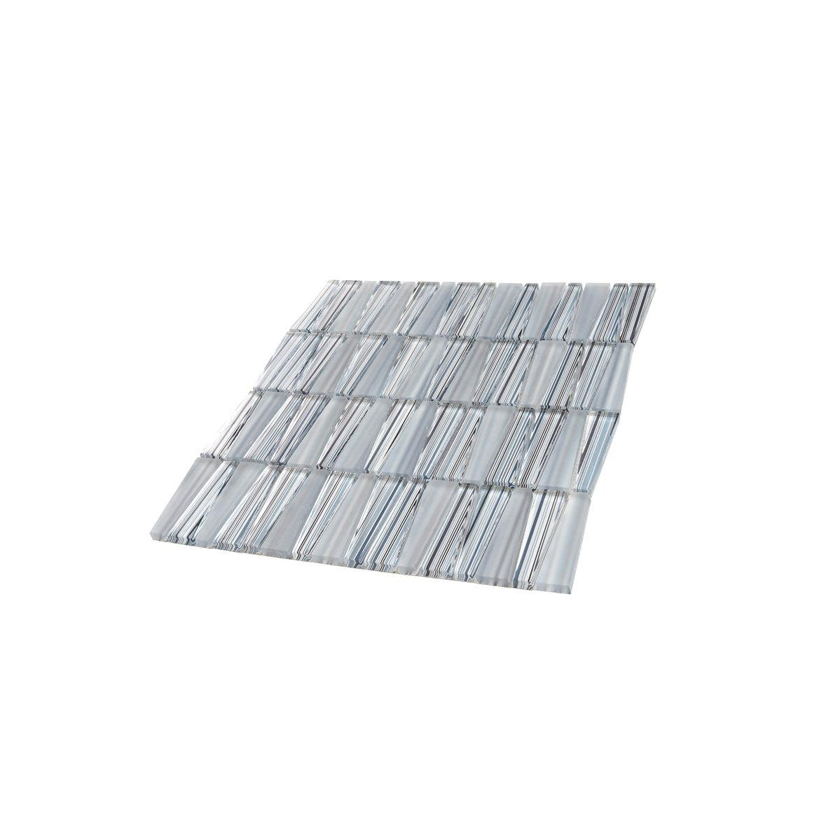 Fabrique Blue Grey Triangle Glass Mosaic Tile | Tile Club