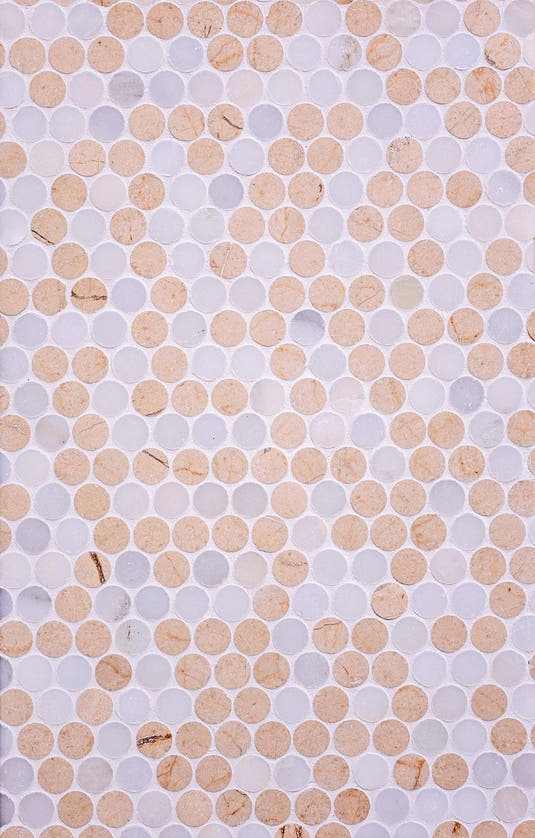 Fantasy Penny Tumbled Marble Mosaic Tile