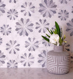 12" x 12" Floral Eternity White Carrara Waterjet Mosaic Tile