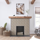 Floral Grey & Star Etched Stone Mosaic Tile | Tile Club