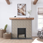 Floral Grey & Star Etched Stone Mosaic Tile | Tile Club