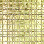 Foiled Classic Gold Glossy Squares Glass Tile