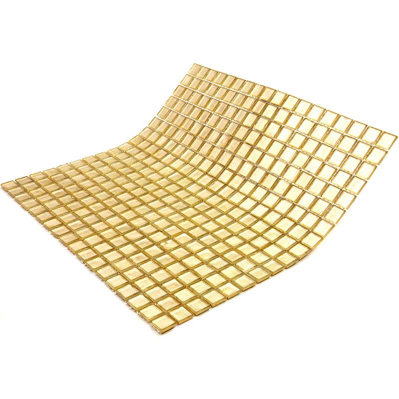 Foiled Classic Gold Squares Glass Tile | Tile Club