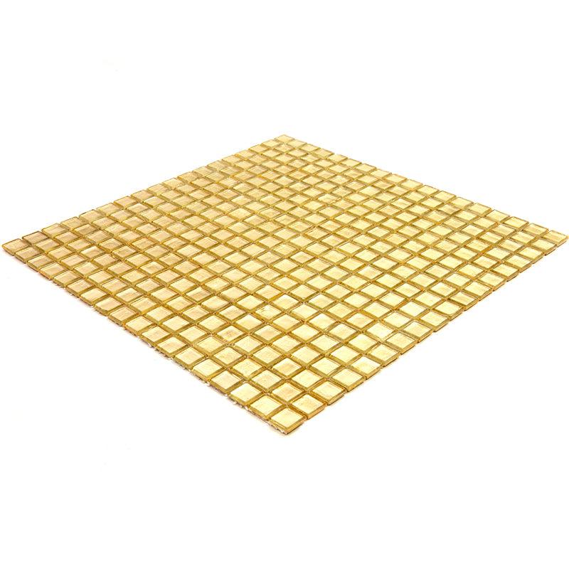 Foiled Classic Gold Squares Glass Tile | Tile Club