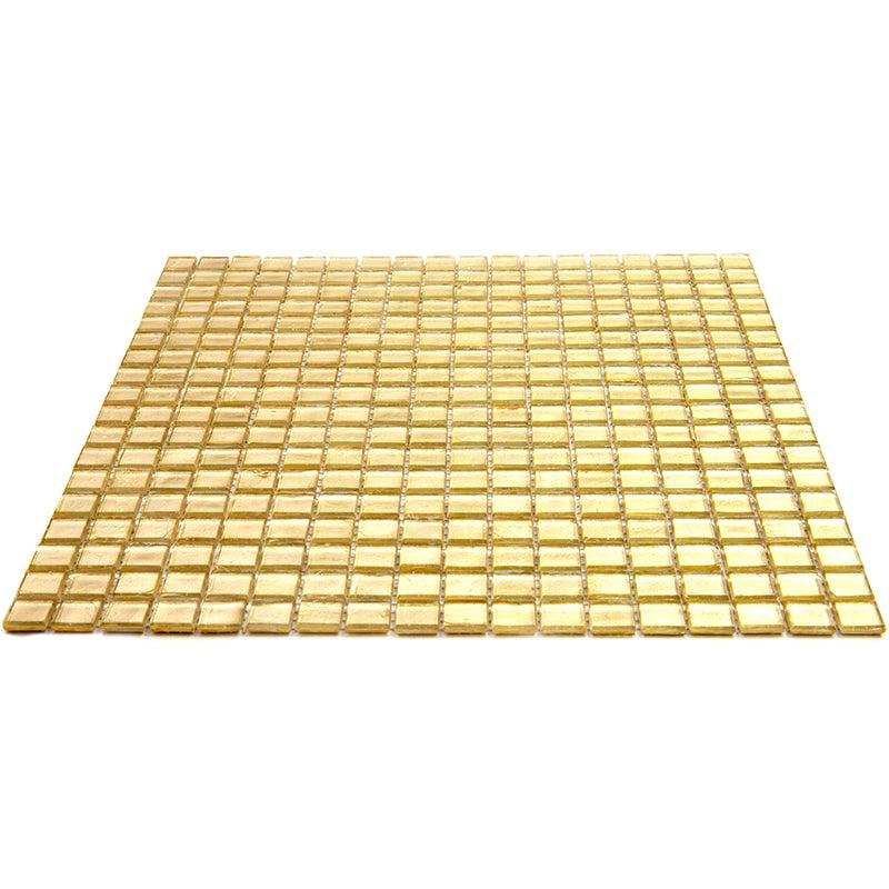 Foiled Classic Gold Squares Glass Tile | Tile Club