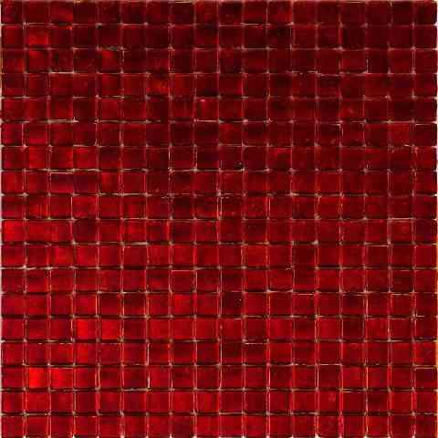 Foiled Ruby Red Glossy Squares Glass Tile