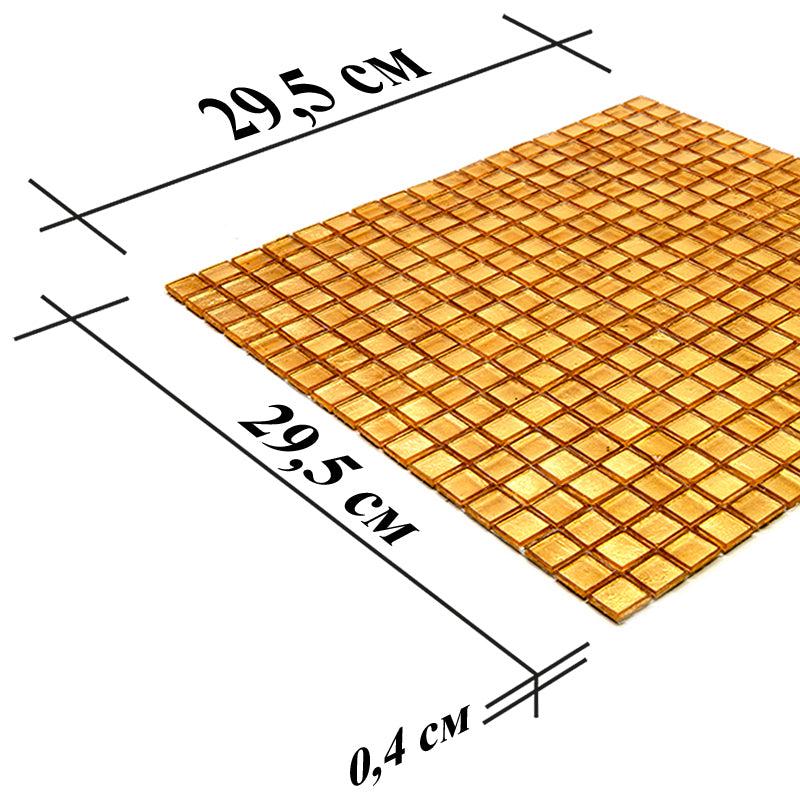 Foiled Yellow Gold Squares Glass Tile | Tile Club