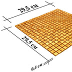 Foiled Yellow Gold Squares Glass Tile | Tile Club