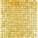 Foiled Yellow Gold Glossy Squares Glass Tile