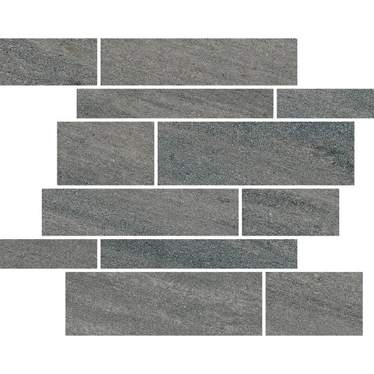 Quartz Dark Gray Stacked Brick Porcelain Tile Sample | Tile Club