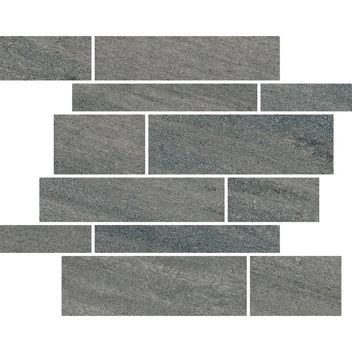 Quartz Dark Gray Stacked Brick Porcelain Tile Sample | Tile Club