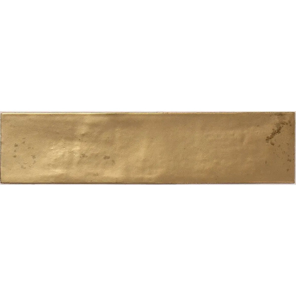 Molten Gold Brick Ceramic Subway Tile Sample