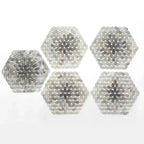 Wildflower Petals Gray Glass Mosaic Tile