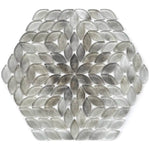 Wildflower Petals Gray Glass Mosaic Tile Sample