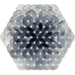 Wildflower Petals Blue Glass Mosaic Tile Sample
