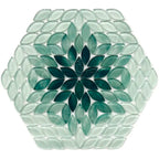 Wildflower Petals Green Glass Mosaic Tile Sample