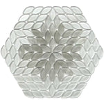 Wildflower Petals Ivory Glass Mosaic Tile Sample | Tile Club