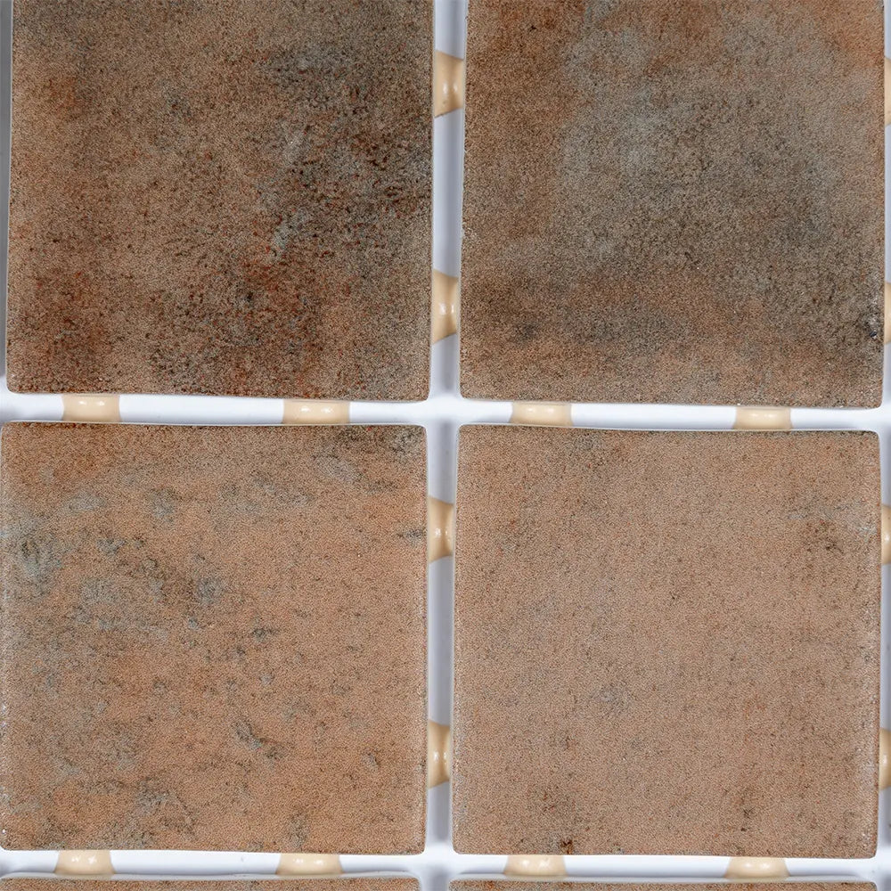 Sagrada Recycled Glass Terracotta Square Mosaic Tile | Tile Club