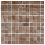 Sagrada Recycled Glass Terracotta Square Mosaic Tile | Tile Club