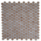 Sagrada Recycled Glass Terracotta Penny Round Tile | Tile Club
