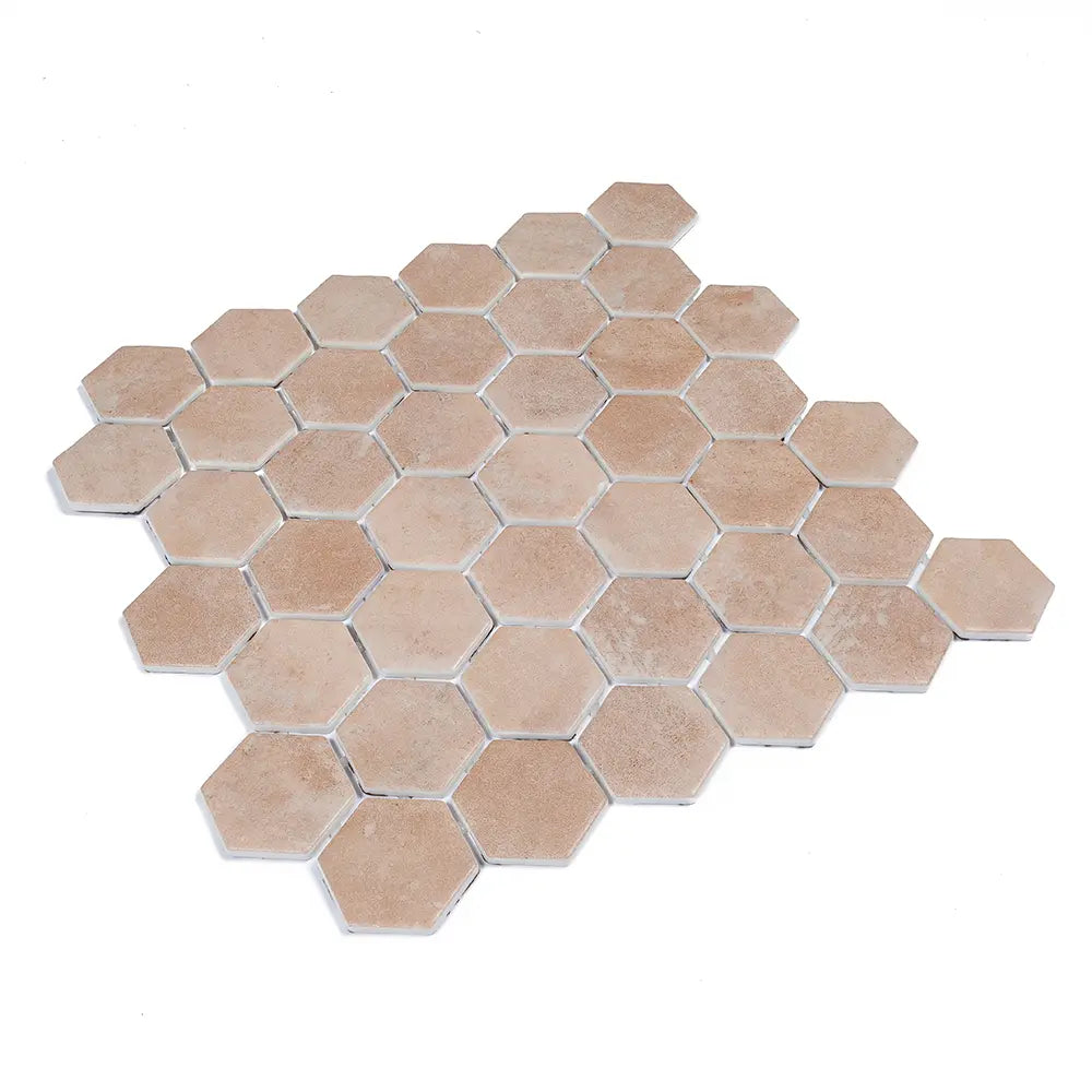 Sagrada Recycled Glass Clay Hexagon Mosaic Tile | Tile Club