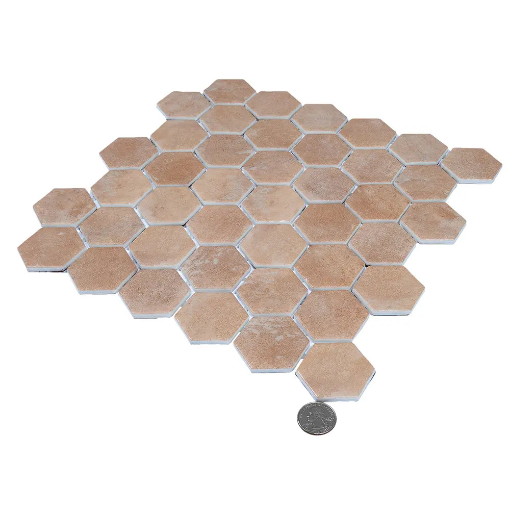 Sagrada Recycled Glass Clay Hexagon Mosaic Tile | Tile Club