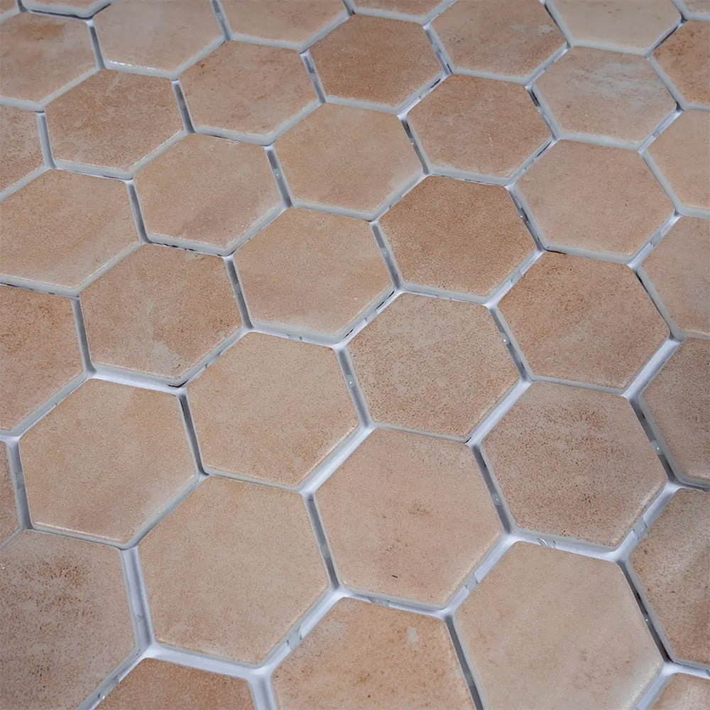 Sagrada Recycled Glass Clay Hexagon Mosaic Tile | Tile Club