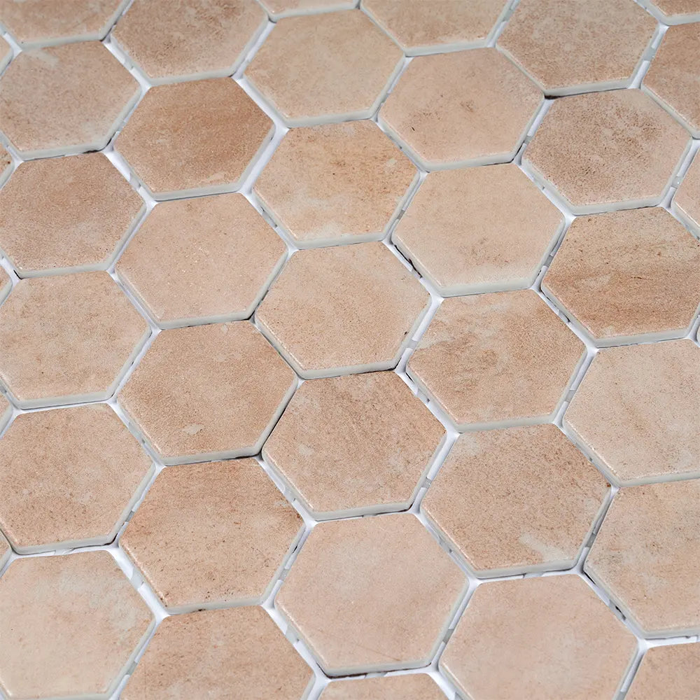 Sagrada Recycled Glass Clay Hexagon Mosaic Tile | Tile Club