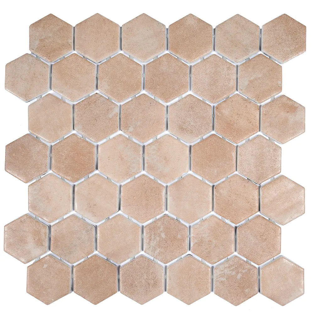 Sagrada Recycled Glass Clay Hexagon Mosaic Tile | Tile Club