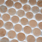 Sagrada Recycled Glass Clay Penny Round Tile | Tile Club