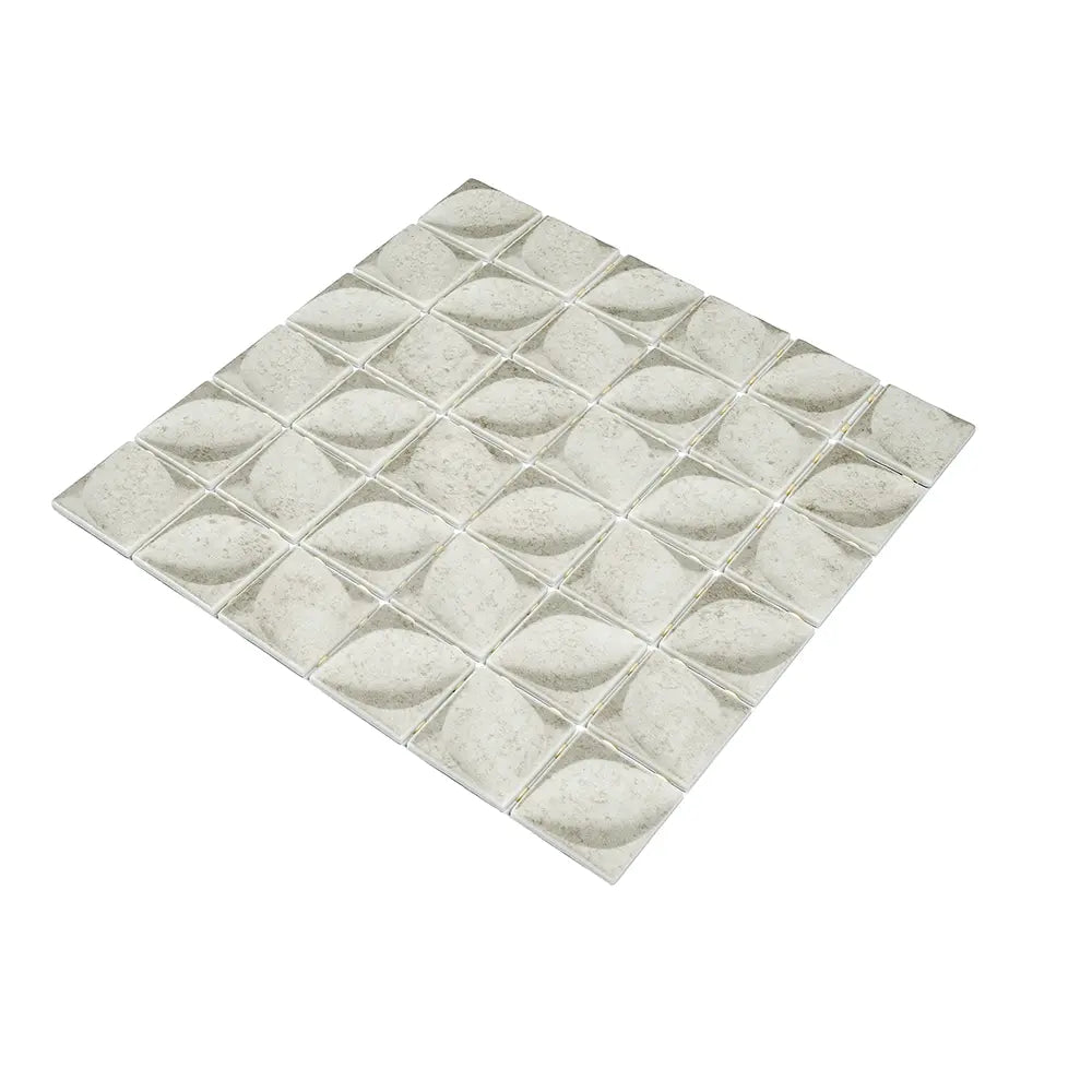 Sagrada Recycled Glass Flor Beige Mosaic Tile | Tile Club