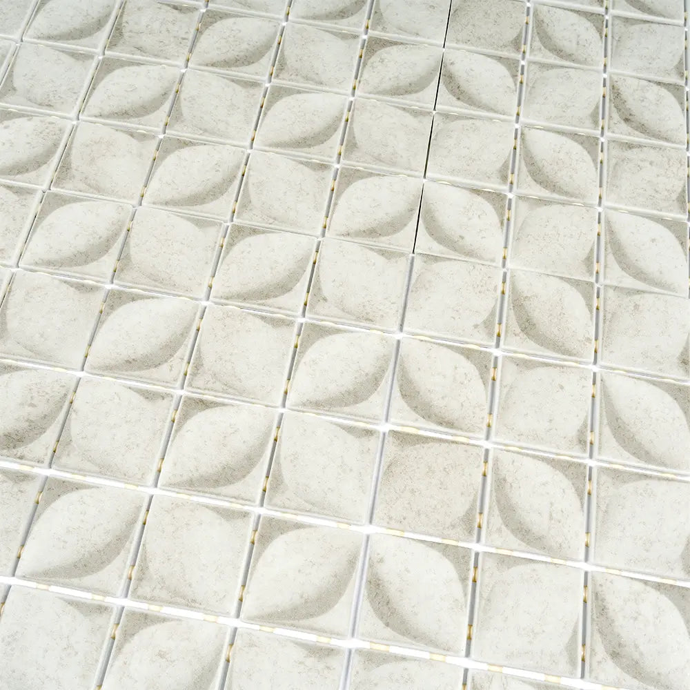 Sagrada Recycled Glass Flor Beige Mosaic Tile | Tile Club