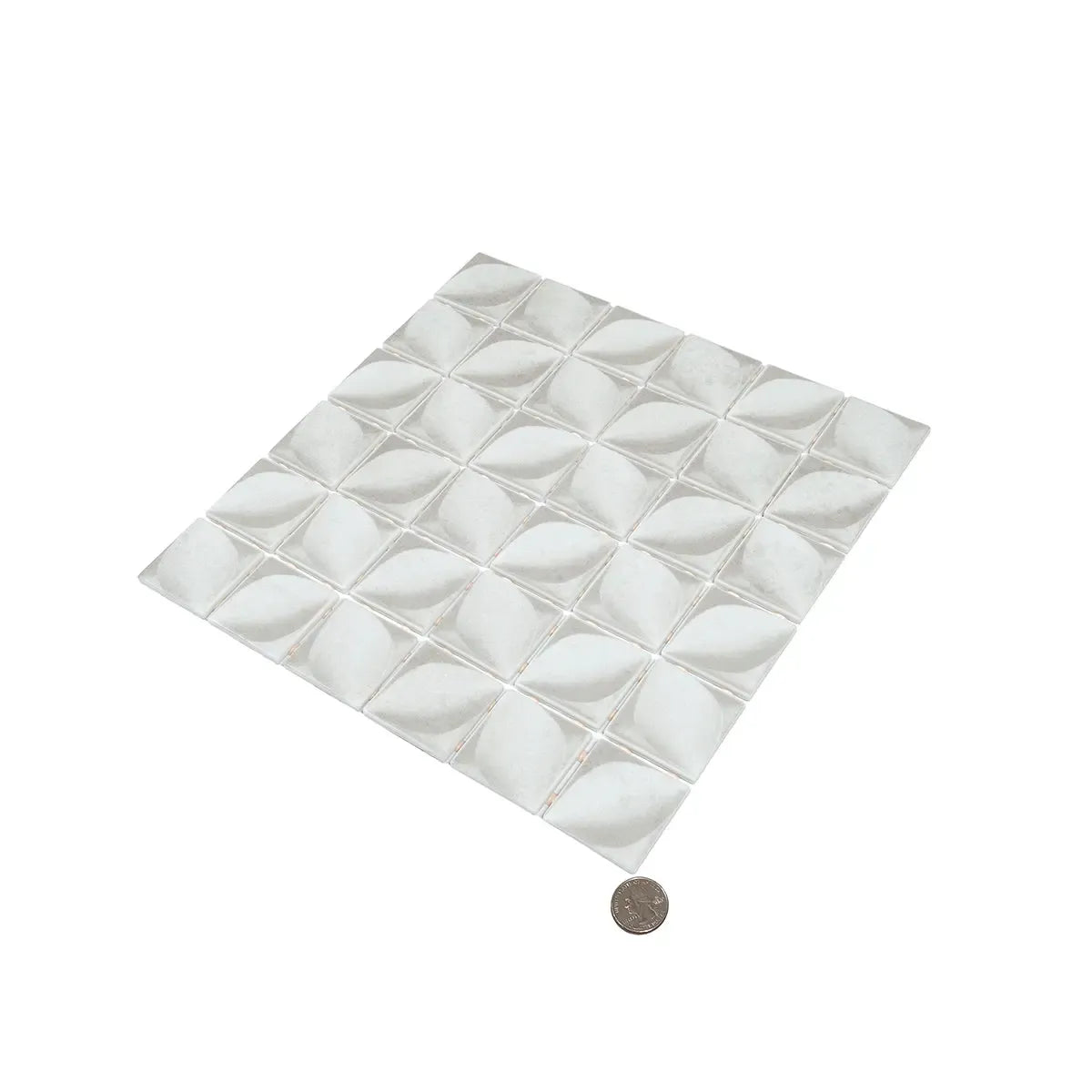Sagrada Recycled Glass Flor White Mosaic Tile | Tile Club
