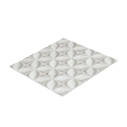 Sagrada Recycled Glass Flor White Mosaic Tile | Tile Club