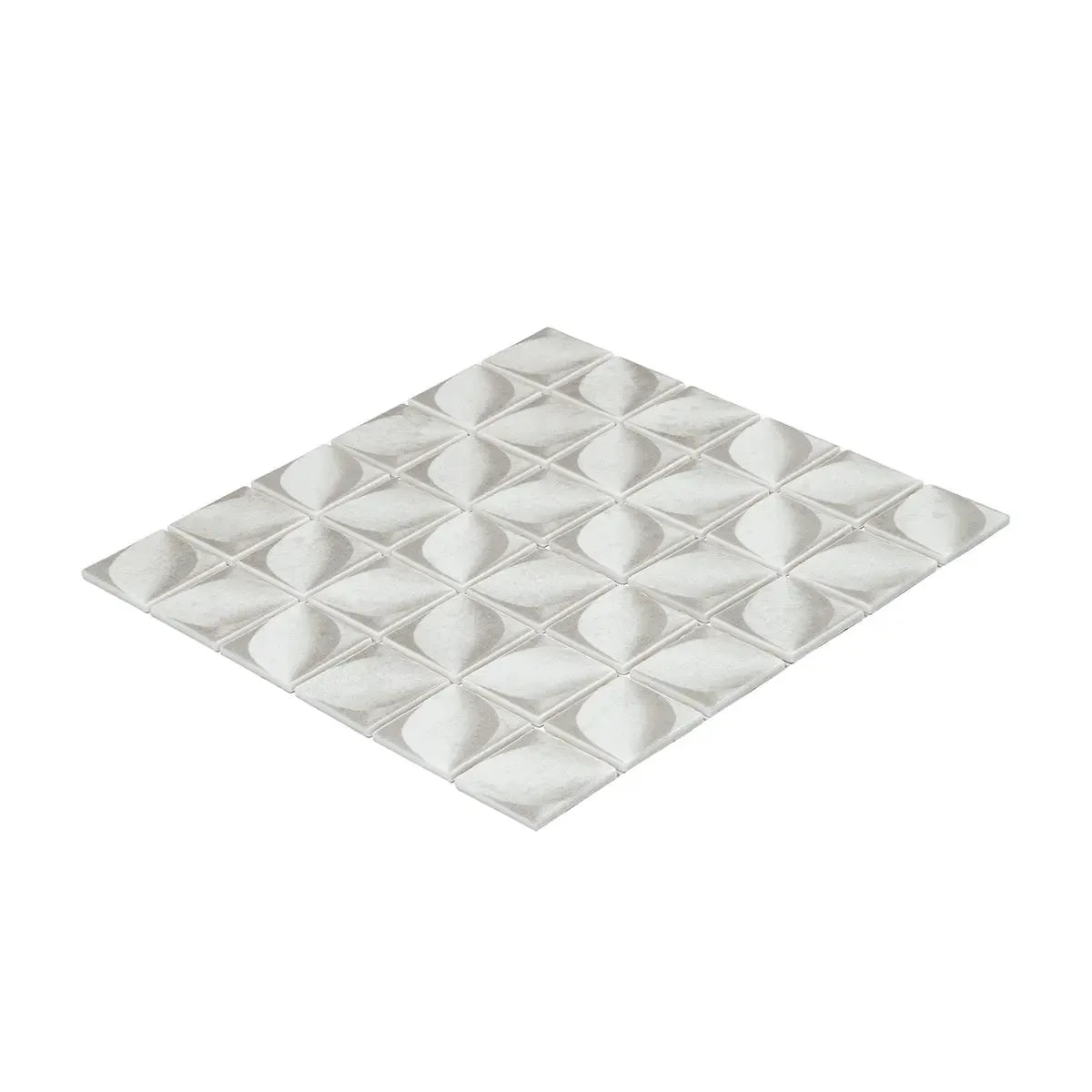 Sagrada Recycled Glass Flor White Mosaic Tile | Tile Club