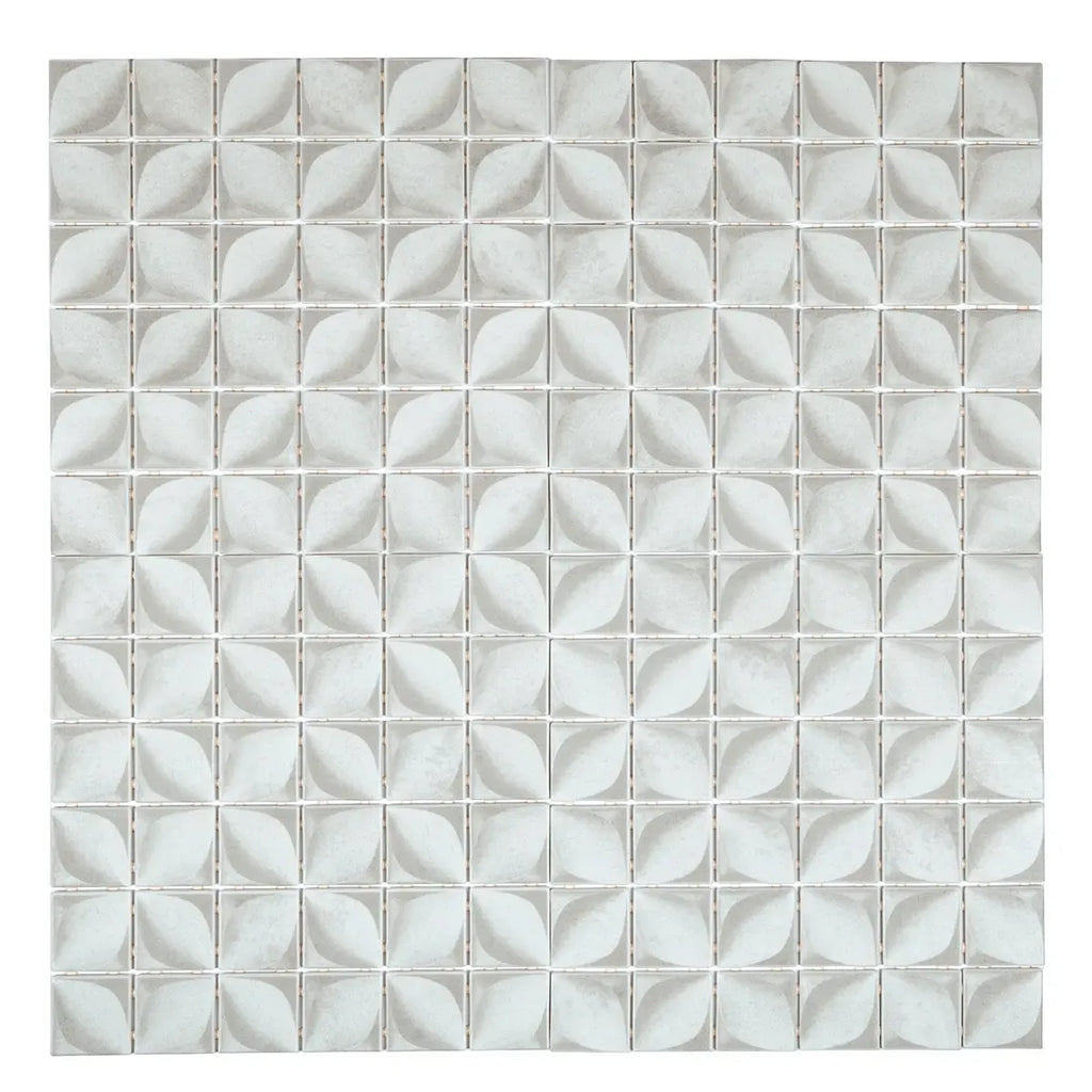 Sagrada Recycled Glass Flor White Mosaic Tile | Tile Club