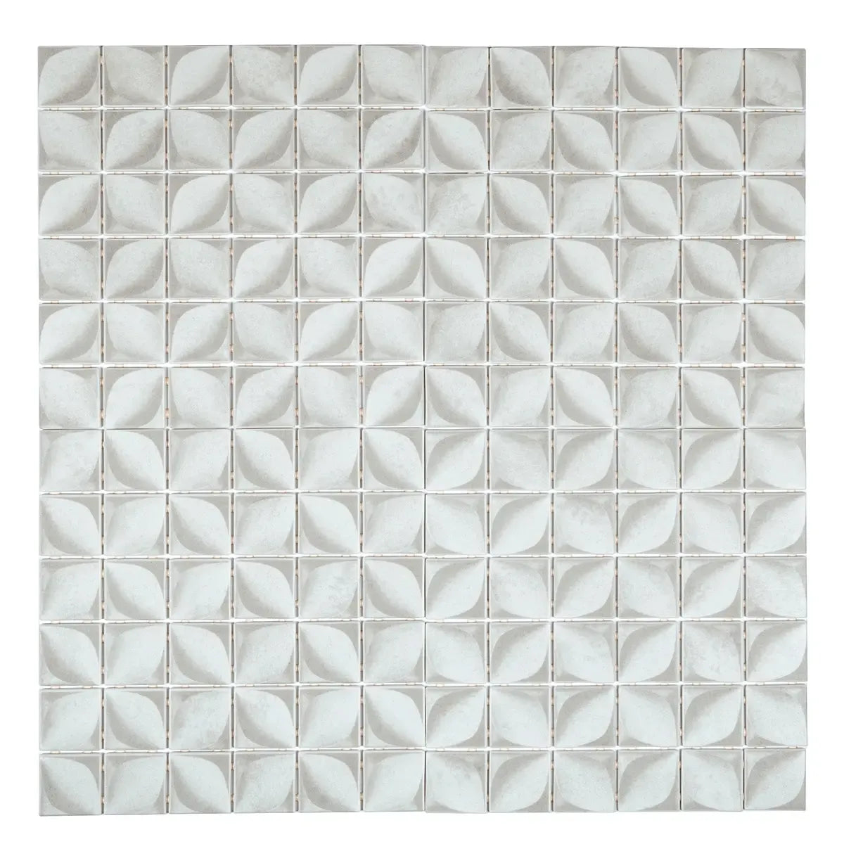 Sagrada Recycled Glass Flor White Mosaic Tile | Tile Club
